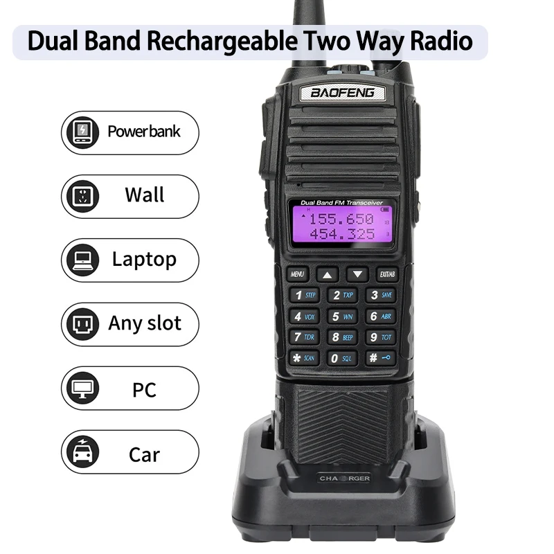 Baofeng UV 82 3800 Nekilnojamojo 5W 8W walkie talkie kumpis radijo comunicador Dual TR ilgo nuotolio Dviejų krypčių Nešiojamą FM radijo Mėgėjų stočių - 2