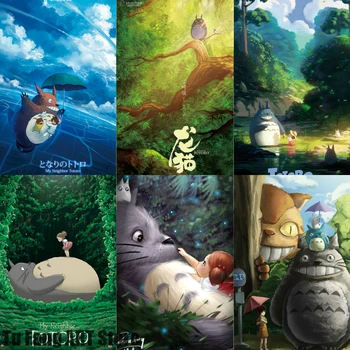Hayao Miyazaki Anime Drobės Tapybos Sienos Menas Mano Kaimynas Totoro Atkakli Toli Plakatai ir Spausdina Nuotraukas, Vaikų Kambario Dekoravimas