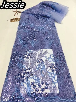 Naujausiais Europos High-end Šiuolaikinės Naujus Produktus Spindi Blizgučiai Siuvinėjimas 3D Tiulio Tinklelio Nėriniai su karoliukais vakarinę Suknelę Audinys