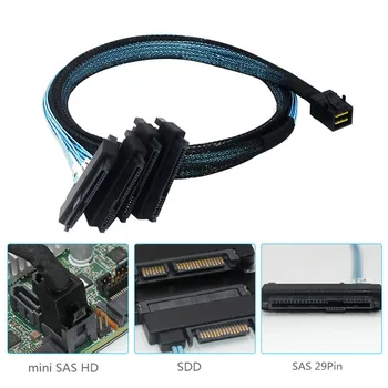 0.5/1m MiniSAS HD SFF-8643 36P Į 4SFF-8482 29 15P SAS SATA Maitinimo Adapteris Kabelio Kietąjį Diską Splitter Cable Kompiuterių Reikmenys