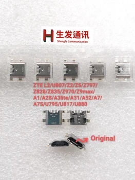 10-100pcs/Originalus USB Įkrovimo lizdas Įkroviklio Jungtis ZTE L2 U807 Z2 Z5 Z797 Z828 Z835 Z970 Z9max A1 A31 A7 U795 U817 U880