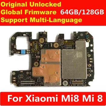 100% Originalus Mainboard Xiaomi Mi 8 Mi8 Plokštė Visiškai Žetonų Pagrindinės plokštės Grandinių Kortelės Mokestis Plokštė Global Firmware MIUI