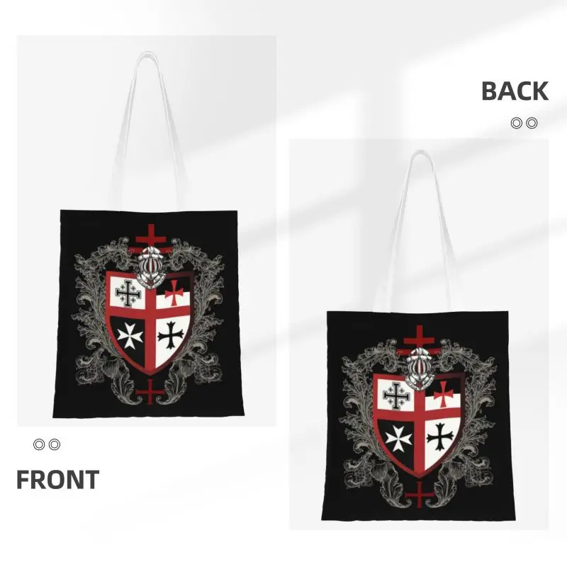 Custom Tamplieriai Kryžius Skydas Prekybos Drobė Maišelis Moterų Perdirbimo Bakalėja Viduramžių Emblema Paslaptis, Kad Tote Shopper Bags - 1