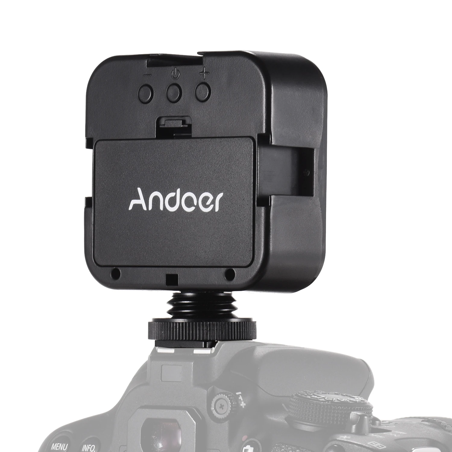 Andoer 5W 6500K šviesos srautą galima reguliuoti Mini LED Vaizdo Šviesos, Fotografijos Užpildykite Lempos Šalto Batų Mount Adapteris Canon Nikon Sony DSLR Fotoaparatas - 3