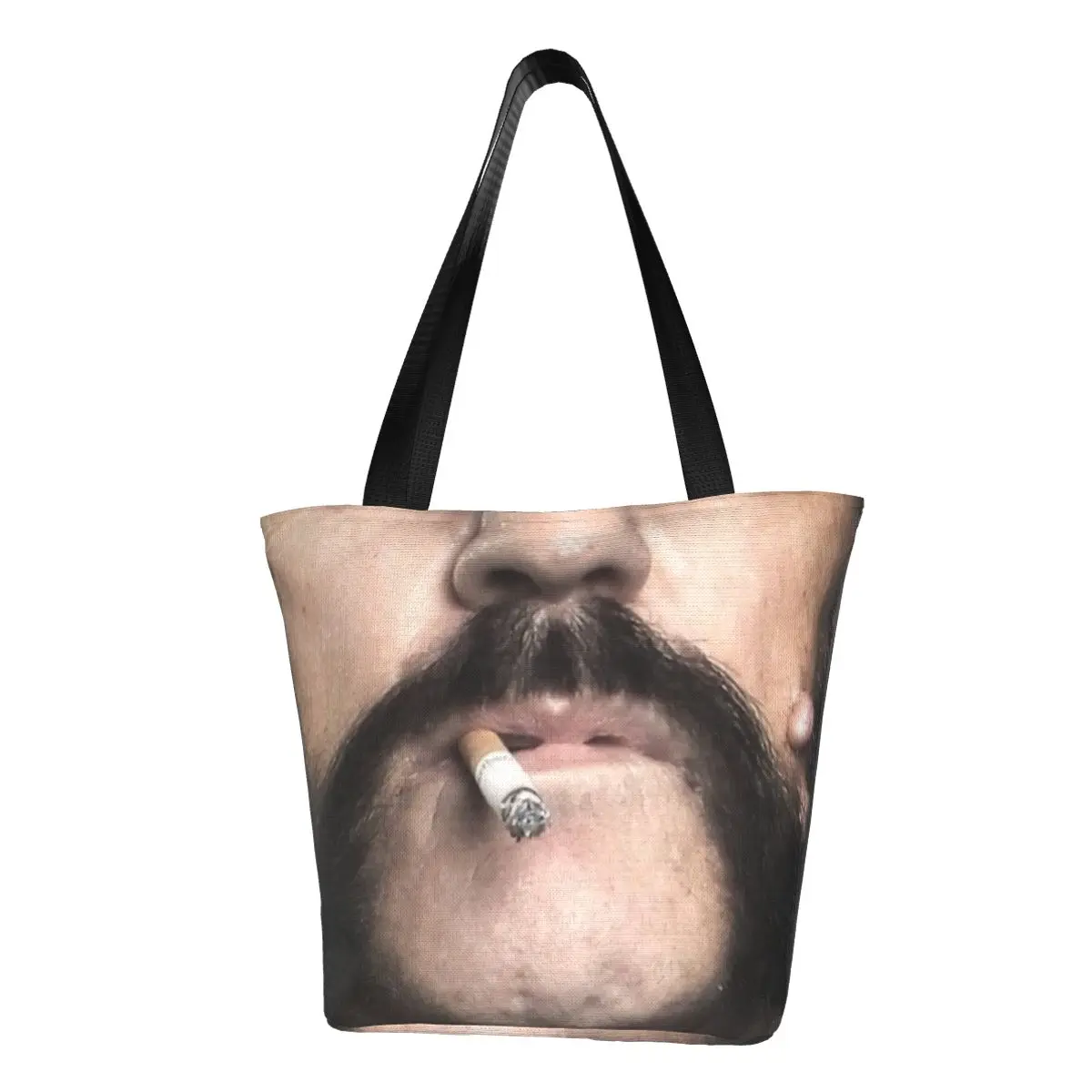 Lemmys Lemy Bakalėja Tote Pirkinių Maišeliai Moterų Mados Barzda Cigarų Drobės Peties Shopper Bag Didelės Talpos, Rankinės - 0