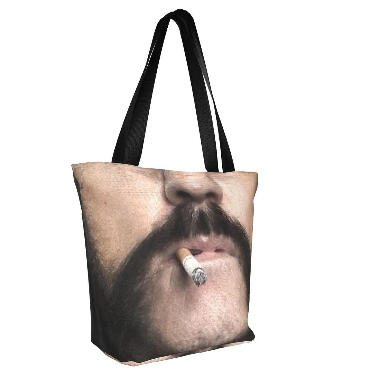 Lemmys Lemy Bakalėja Tote Pirkinių Maišeliai Moterų Mados Barzda Cigarų Drobės Peties Shopper Bag Didelės Talpos, Rankinės - 1