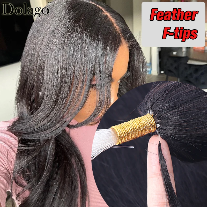 Plunksnų F Patarimai Microlinks Žmogaus Plaukų Priauginimas Yaki Tiesiai Ryšulių Nano Žiedai, Plaukų Pratęsimo F Patarimai Dėl Juodųjų Moterų Dolago - 0