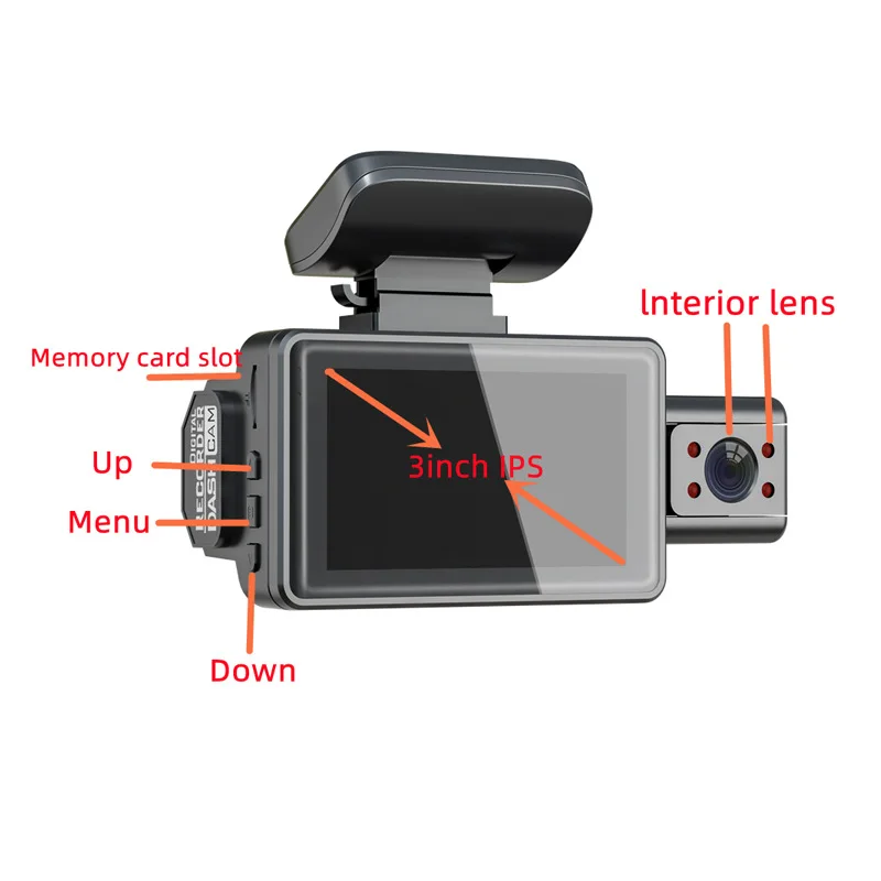 Fahrzeug Fahren Auto Diktofonas Auto Black Box Dual Objektiv Dashcam 1080P Brūkšnys Kamera mit Schleife Aufnahme - 5