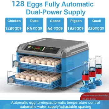 128 Kiaušiniai Inkubatoriuje Su Stalčių Tipo Mini Kiaušinių Inkubatorius Su Automatiniu Vandens Joninių Vandens Telkinys Papildymo Ir Temperatūros Kontrolės