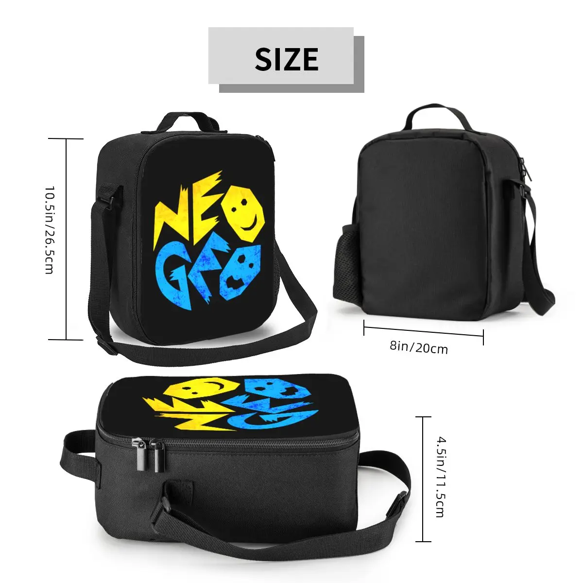 Custom Arkadinis Žaidimas, Neo-Geo Logotipą, Pietūs Maišą Moterų Šilumos Aušintuvas Izoliuoti Priešpiečių Dėžutė skirta Vaikams Mokykla - 5