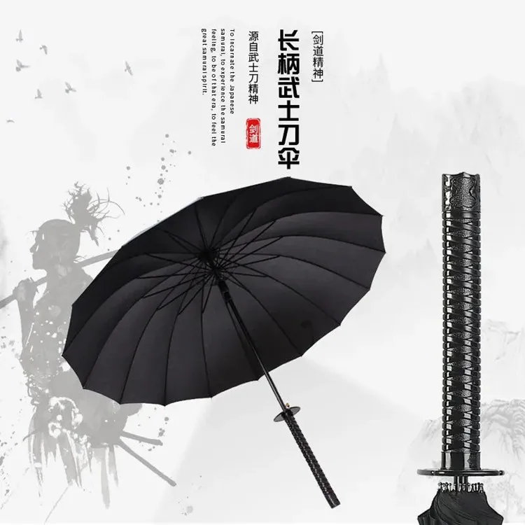 Kūrybos Japonų Samurajaus Skėtis Nuimama Rankena Automatinis Ilgi Juodi Rainproof Kariai Ninja-kaip Kardas Namų Skėčiai nuo Lietaus - 4
