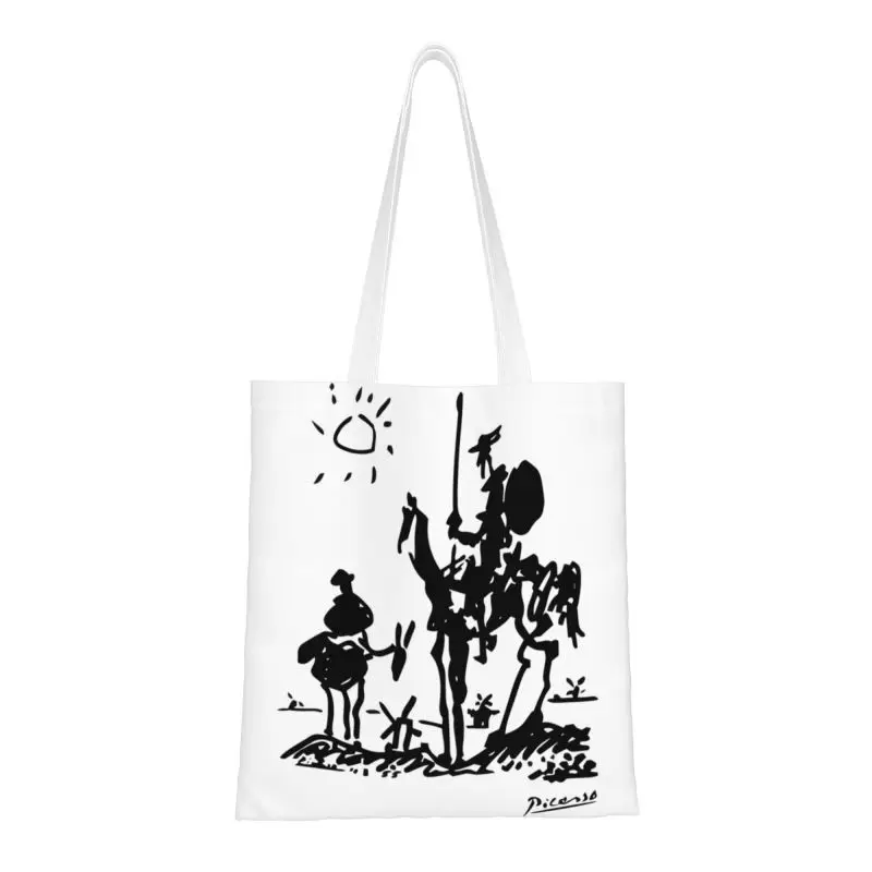 Juokinga Pablo Picasso Nešti Pirkinių Krepšys Daugkartinio Naudojimo Don Kichotas Drobės Bakalėjos Peties Shopper Bag - 0