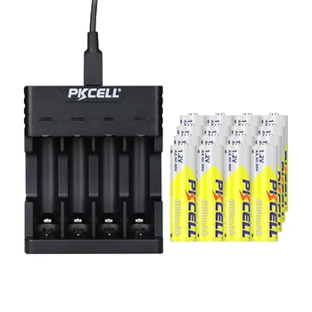 16PCS PKCELL1.2V AA NI-MH 600MAH Baterija 2A Įkraunamas Baterijas aa žibintuvėlis žaislai batteria Ir AA/AAA NIMH Baterijos įkroviklis