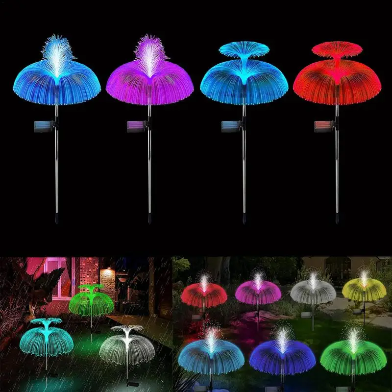 7 Spalvų Jellyfish Šviesos diodų (Led Saulės Sodas Žibintai Vandeniui Vejos Šviesos RGB Keičiant Šviesos Kieme Kelias Vejos Dekoras - 0