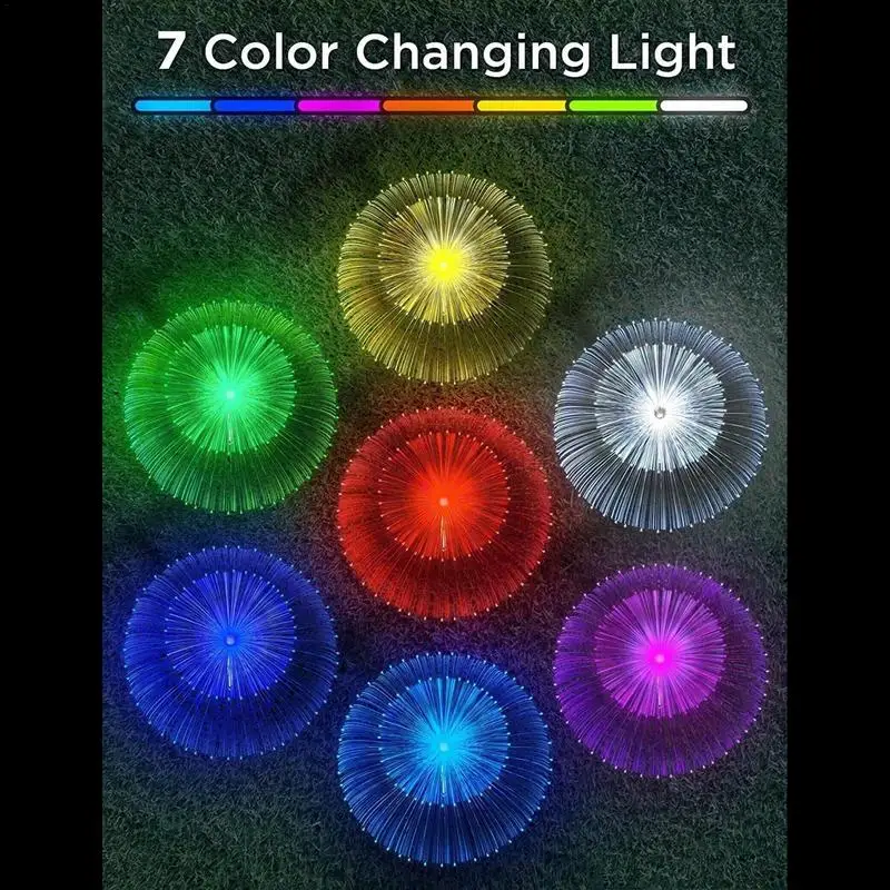 7 Spalvų Jellyfish Šviesos diodų (Led Saulės Sodas Žibintai Vandeniui Vejos Šviesos RGB Keičiant Šviesos Kieme Kelias Vejos Dekoras - 3