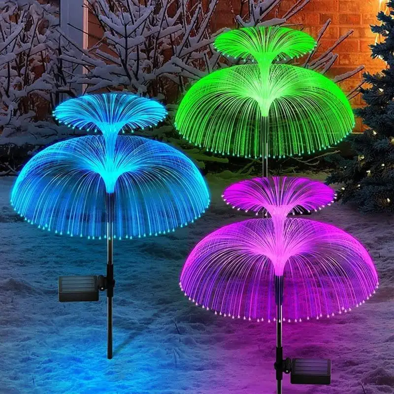 7 Spalvų Jellyfish Šviesos diodų (Led Saulės Sodas Žibintai Vandeniui Vejos Šviesos RGB Keičiant Šviesos Kieme Kelias Vejos Dekoras - 5