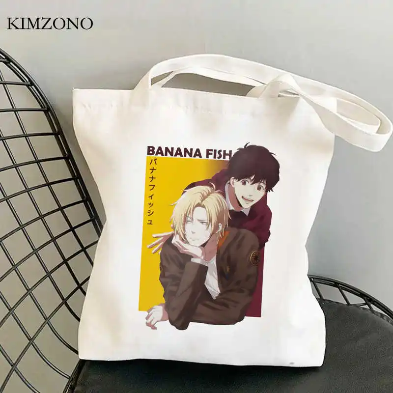 Bananų Žuvų pirkinių krepšys shopper drobės bolsas de tela shopper daugkartinio naudojimo maišelis reciclaje bolsa compra maišeliu cabas maišeliu tissu - 2