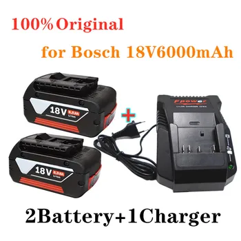 18V Baterija 6.0 Ah Elektros Grąžtas 18V Li-ion Akumuliatorius BAT609, BAT609G, BAT618, BAT618G, BAT614 + 1Charger