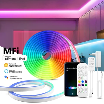 1M 3M 5M Smart Homekit LED Neon Šviesos Ruože WiFi Kontrolės RGB 