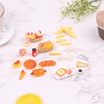 1set Mini Pusryčiai Kiaušinių Taurę Kavos Puodelį, Miniatiūriniai Lėlių Žaisti Virtuvės Restoranas Reikmenys Lėlės, Žaislai