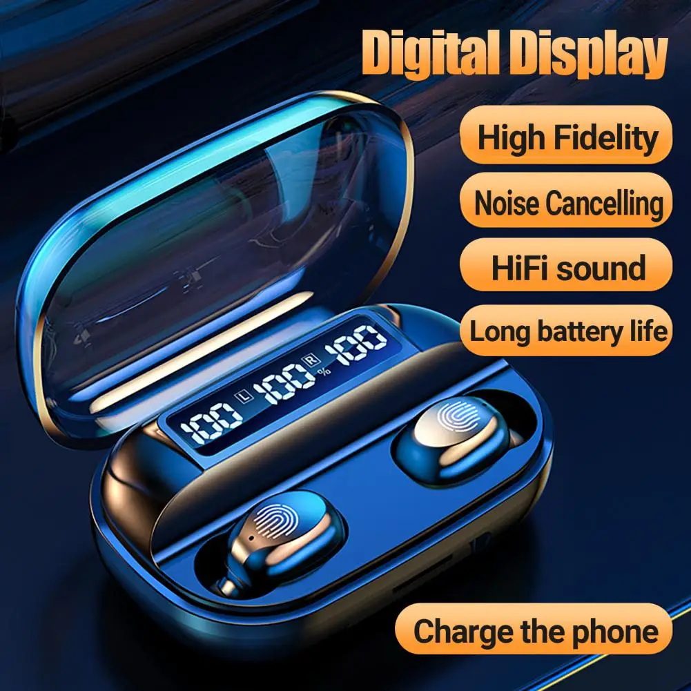 Belaidžių Ausinių High Fidelity Pažangi Triukšmo Panaikinimo Skaitmeninis Ekranas Bluetooth 5.2 In-ear Sporto Ausinės Veikia - 2