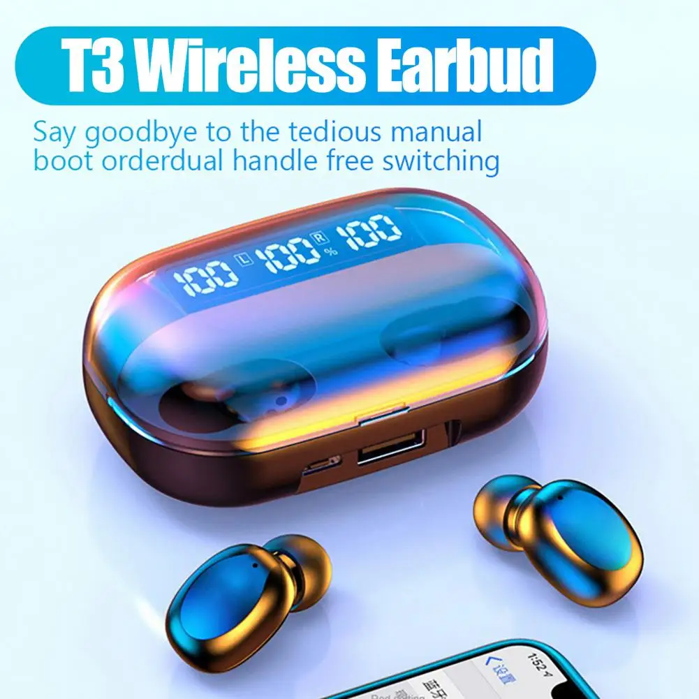Belaidžių Ausinių High Fidelity Pažangi Triukšmo Panaikinimo Skaitmeninis Ekranas Bluetooth 5.2 In-ear Sporto Ausinės Veikia - 3
