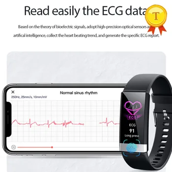 2019 Smart Apyrankę IP68 vandeniui EKG+PPG+REKUPERATORIŲ, Širdies ritmą, Kraujo Spaudimą, Stebėti Miega Sports Tracker Smartband Apyrankė