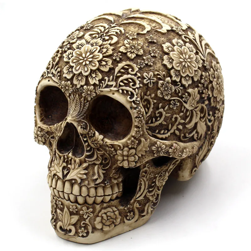 Kaukolė kaukolė dervos ornamentu Helovinas klaidingą rekvizitai - 1