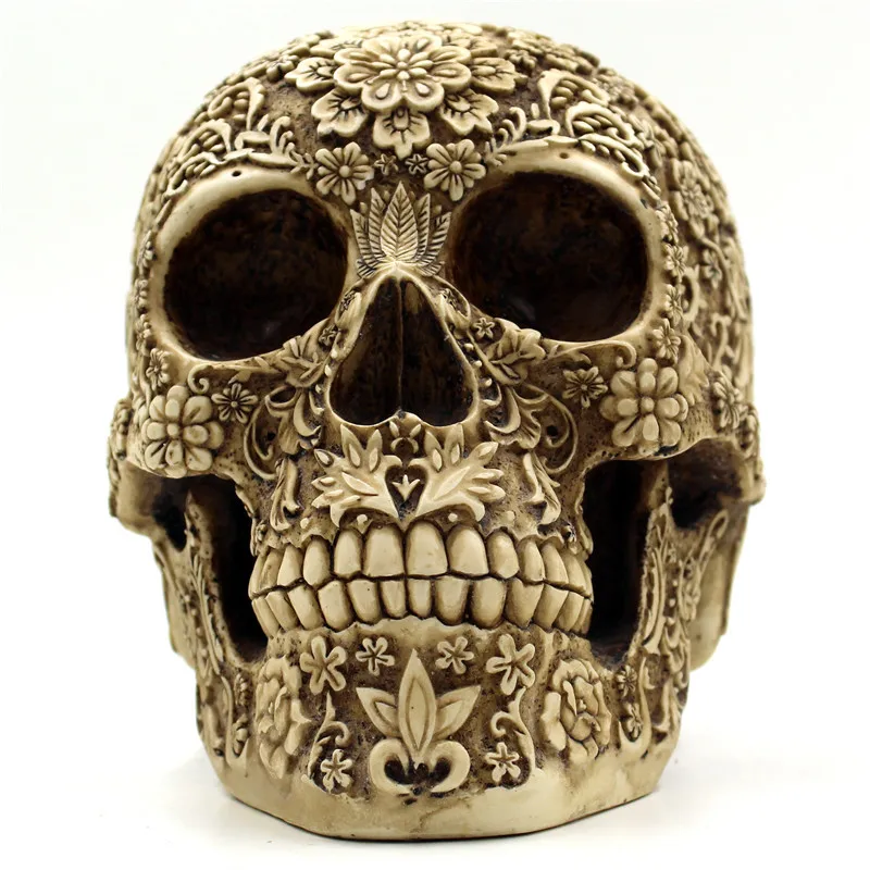 Kaukolė kaukolė dervos ornamentu Helovinas klaidingą rekvizitai - 3