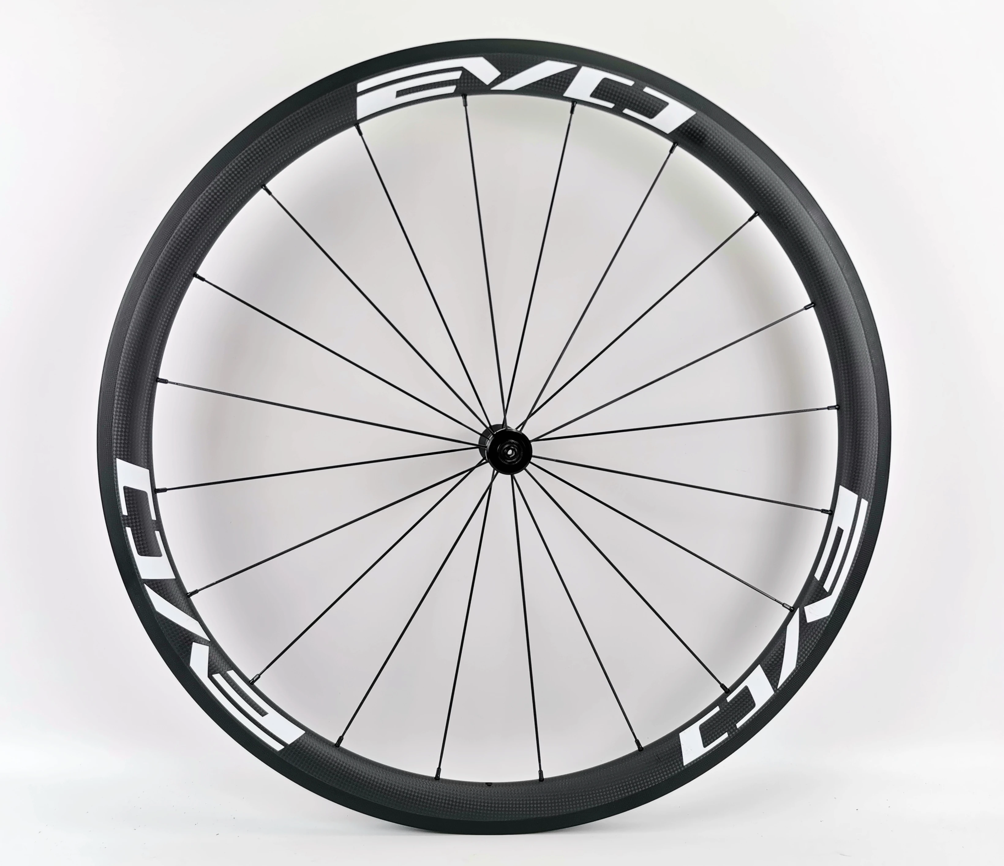 EVO whtie logotipas 38mm gylis kelio dviračiu anglies ratų 25mm pločio kniedė, skirta/ vamzdinės dviračių anglies aširačio 3K matinis su pasirinkta, šakotuvai - 2