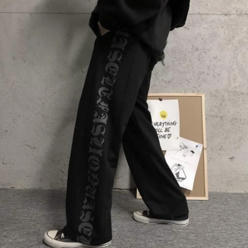 Atsitiktinis Gatvės Hip-hop Pločio Kojų Kelnės Harajuku Kelnės Moterims korėjos Stiliaus Asmenybė Visas rungtynes, Sweatpants штаны des pantalons - 0