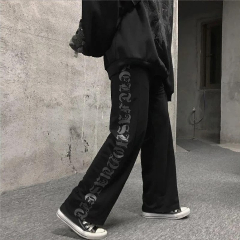Atsitiktinis Gatvės Hip-hop Pločio Kojų Kelnės Harajuku Kelnės Moterims korėjos Stiliaus Asmenybė Visas rungtynes, Sweatpants штаны des pantalons - 5