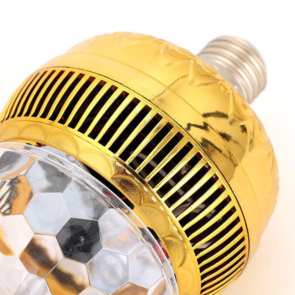 E27 Scenos Šviesos diodų (Led) Spalvingas Sukasi Šviesos Kristalų Mažas Magic Ball 