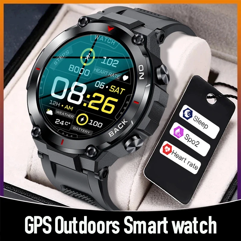 Naujas GPS Padėties Smart Žiūrėti Karinės Lauko Sporto Fitneso Super Ilgas Laukimo Smartwatch Vyras 5ATM Plaukimas Vyras Žiūrėti Xiaomi - 0