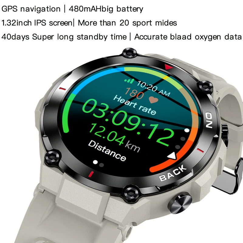 Naujas GPS Padėties Smart Žiūrėti Karinės Lauko Sporto Fitneso Super Ilgas Laukimo Smartwatch Vyras 5ATM Plaukimas Vyras Žiūrėti Xiaomi - 1