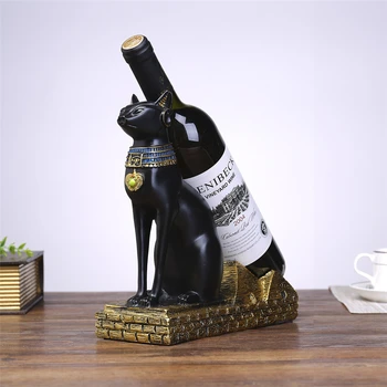 25-cm Resina Egipto Katė Dievas vyninės Gyvūnų figūrų Ornamentais Butelis Europos Vyno Kūrybos Apdailos Kambarys