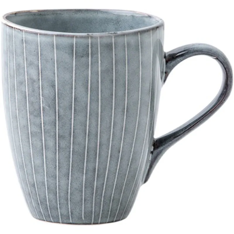 Rankomis dažyti dryžuotas keramikinis puodelis gėrimo taurės retro kavos puodelį, su šiek tiek defektų - 4