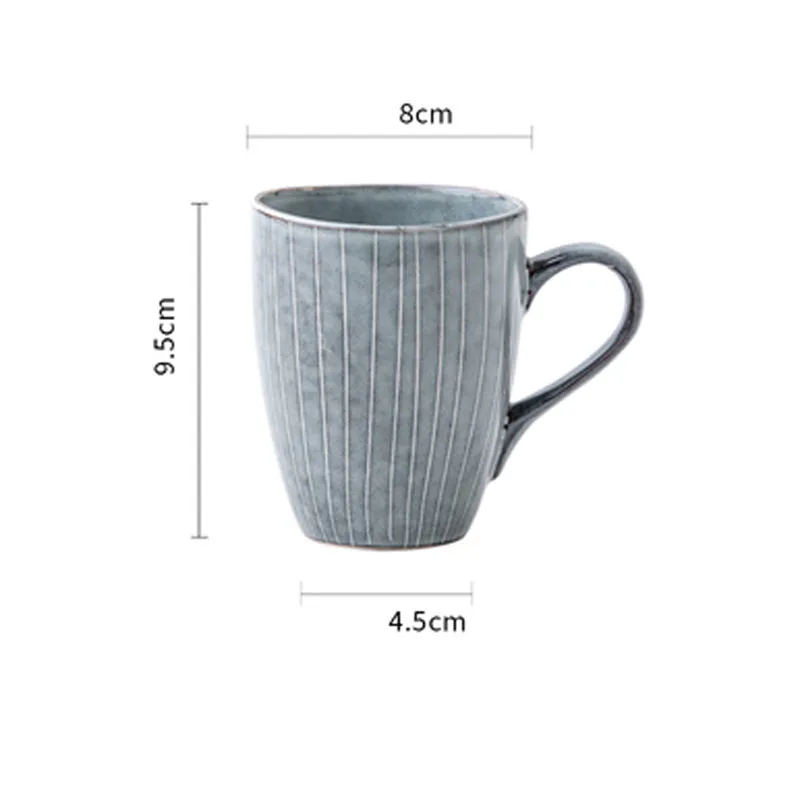 Rankomis dažyti dryžuotas keramikinis puodelis gėrimo taurės retro kavos puodelį, su šiek tiek defektų - 5