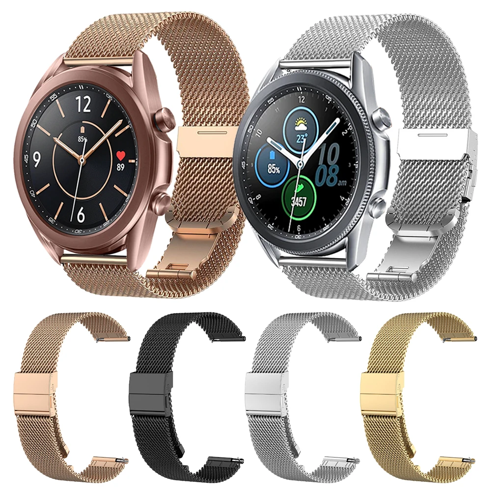 Metalo Tinklelio Diržo Watchband Samsung Galaxy Watch3 Smartwatch Riešo Dirželis Žiūrėti 3 45mm 41mm Milano Band Apyrankę intervalai - 1