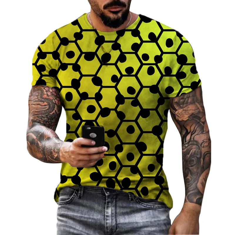 T-marškinėliai Geometrinis 3d Vandens Lašai Spausdinti Vasaros Mados O-kaklo Prarasti Trumpas Rankovėmis Viršūnes Atsitiktinis Negabaritinių Tee Marškinėliai Vyrams - 3
