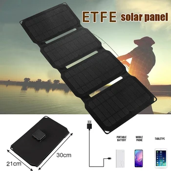 28W Portable Solar Panel 18V Saulės Plokštės su USB Įkrovimo Stabilizuoti Baterijų Įkroviklį 