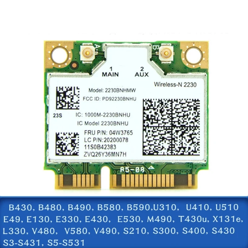Mini PCIe Nešiojamas Adapteris 2230 2230BNHMW Belaidžio Wifi Kortelės BT4.0 04W3765 lenovo Y400 Y500 Y410P E431 E430 E530 - 3