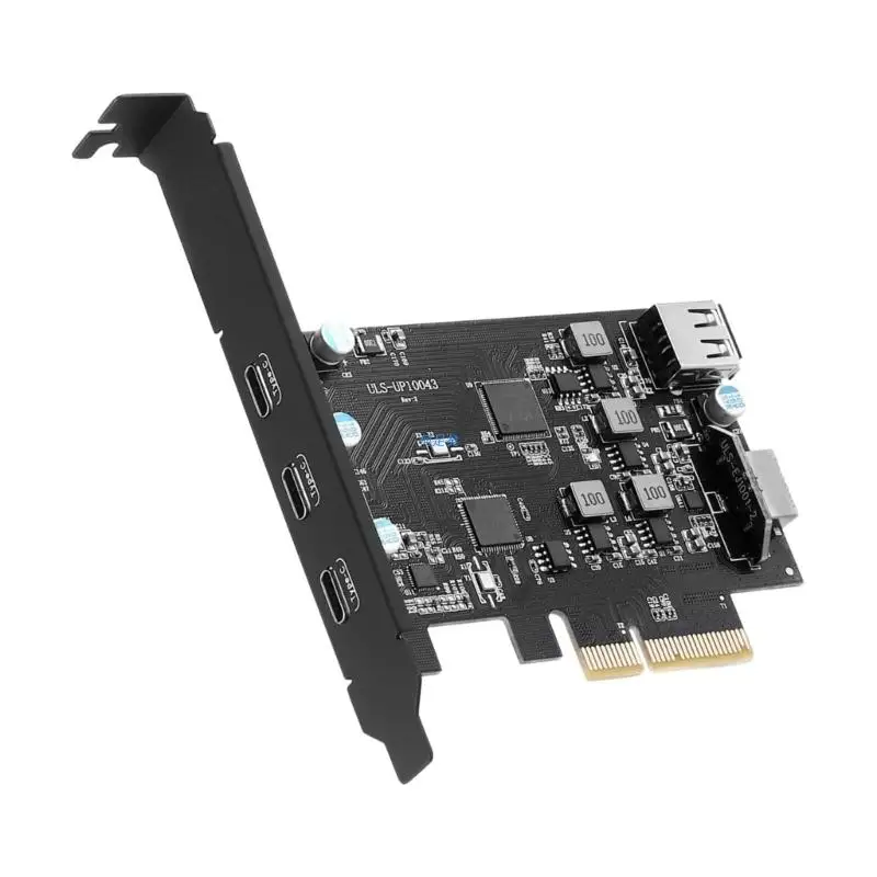 3-Port Tipo C PCI-E Išplėtimo Plokštę PCI-Express 4X USB 3.2 Gen Stovo Adapteris 20Gbps Greitai Perkelti - 0