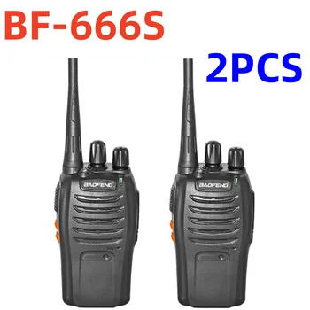 2vnt/daug baofeng BF-666S Walkie Talkie Nešiojamų Radijo BF666s 5W 16CH UHF 400-470MHz BF 666S Comunicador Siųstuvo radijo stotelė