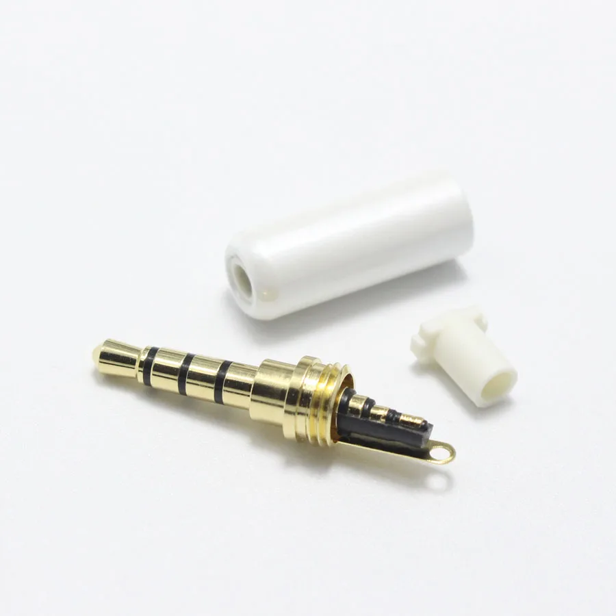 2vnt 3.5 mm 4 Polių Ausinių Kištukas su Uodega 3,5 mm Aukso Padengtą Audio Jack Kištukai Įkrovimo Adapterio 