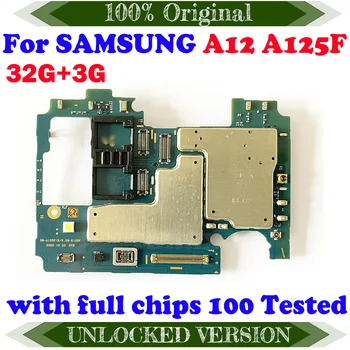 32G Plokštė Samsung Galaxy A12 A125F SM-A125F A125U Originalus, Atrakinta Logika Valdybos Pagrindinės plokštės Su 