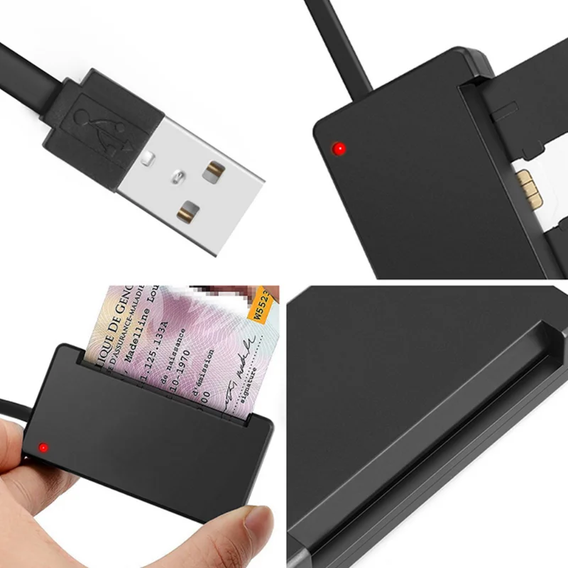 USB Smart Card Reader Atminties IC ID Banko Kortele EMV Elektroninių DNIE SIM Cloner Jungties Adapteris, skirtas PC Apskaičiuoti - 0