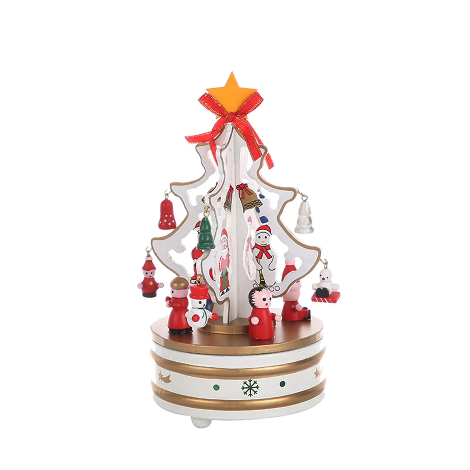 Nešiojamų Kalėdų Muzikos Langelį Pasukti Žaislas Amatų Karuselė Medžio Ornamentu Dekoravimui Gimtadienio, Vestuvių Namų Desktop - 0