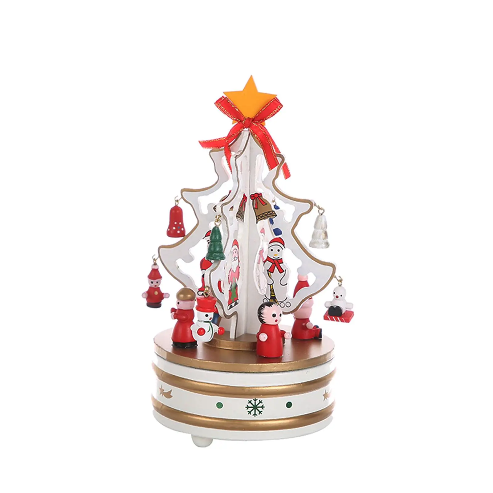 Nešiojamų Kalėdų Muzikos Langelį Pasukti Žaislas Amatų Karuselė Medžio Ornamentu Dekoravimui Gimtadienio, Vestuvių Namų Desktop - 1