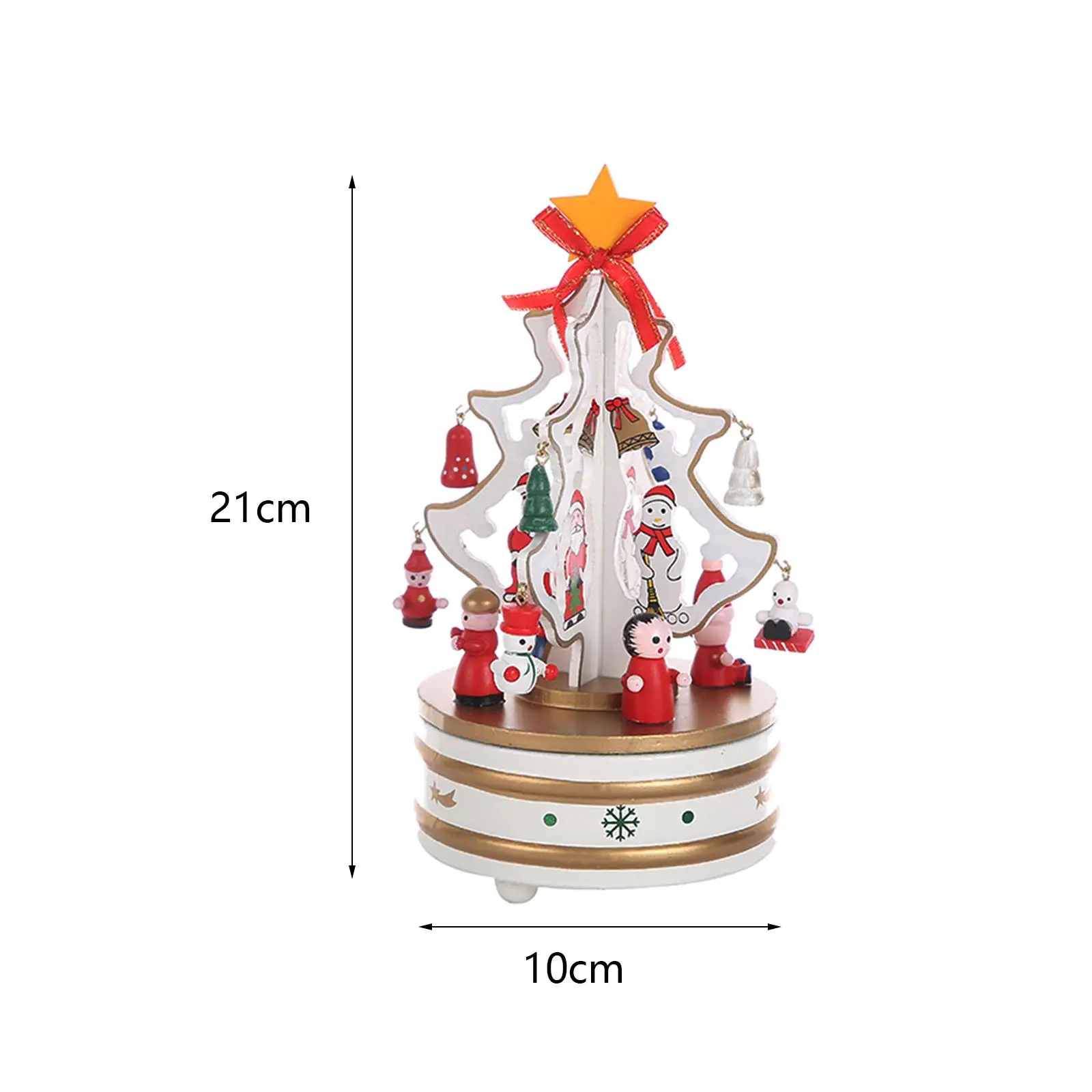 Nešiojamų Kalėdų Muzikos Langelį Pasukti Žaislas Amatų Karuselė Medžio Ornamentu Dekoravimui Gimtadienio, Vestuvių Namų Desktop - 5